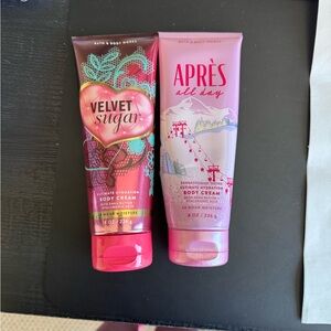 Bath & Body Works Pink-Magenta and Light Pink Body Cream Duo